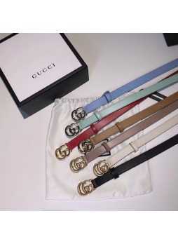 GUCCI THIN BELT WITH DOUBLE G BUCKLE